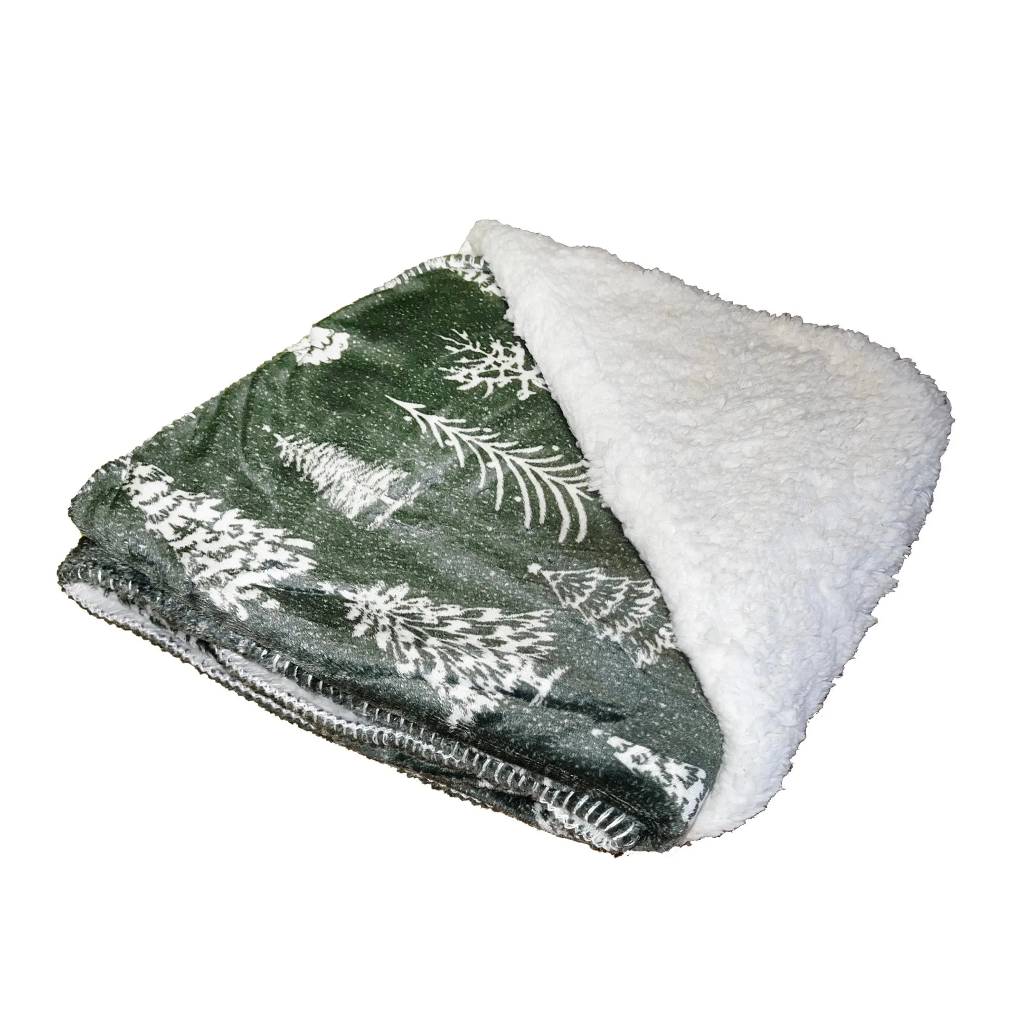 Evergreen Forest Sherpa Blanket