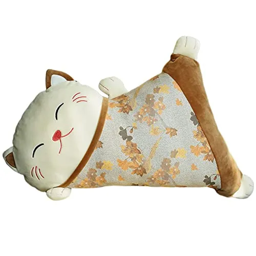 FASHIONMYDAY Lucky Cat Pillow Detachable Cartoon Lumbar Pillow for Home Car New Year Gift Brown |Home & Garden | Home Decor | Pillows