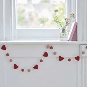 Felt Heart & Beads Valentine's Decoration