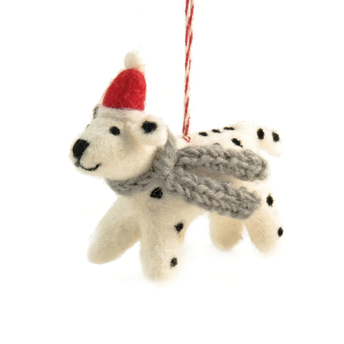 Felt Spot the Dog Christmas Ornament 8x11cm