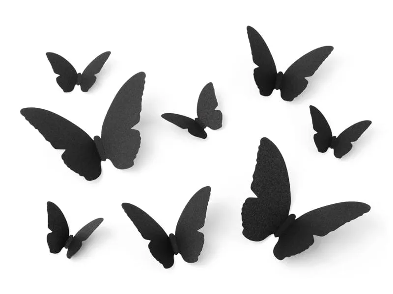 Halloween Black Paper Moths Decorations x 30