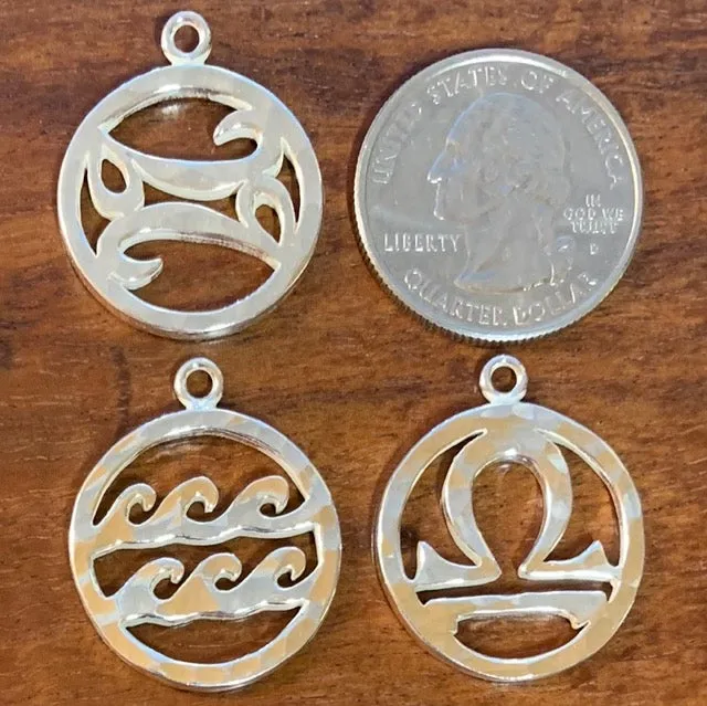 Hand Hammered Zodiac Sign Pendants