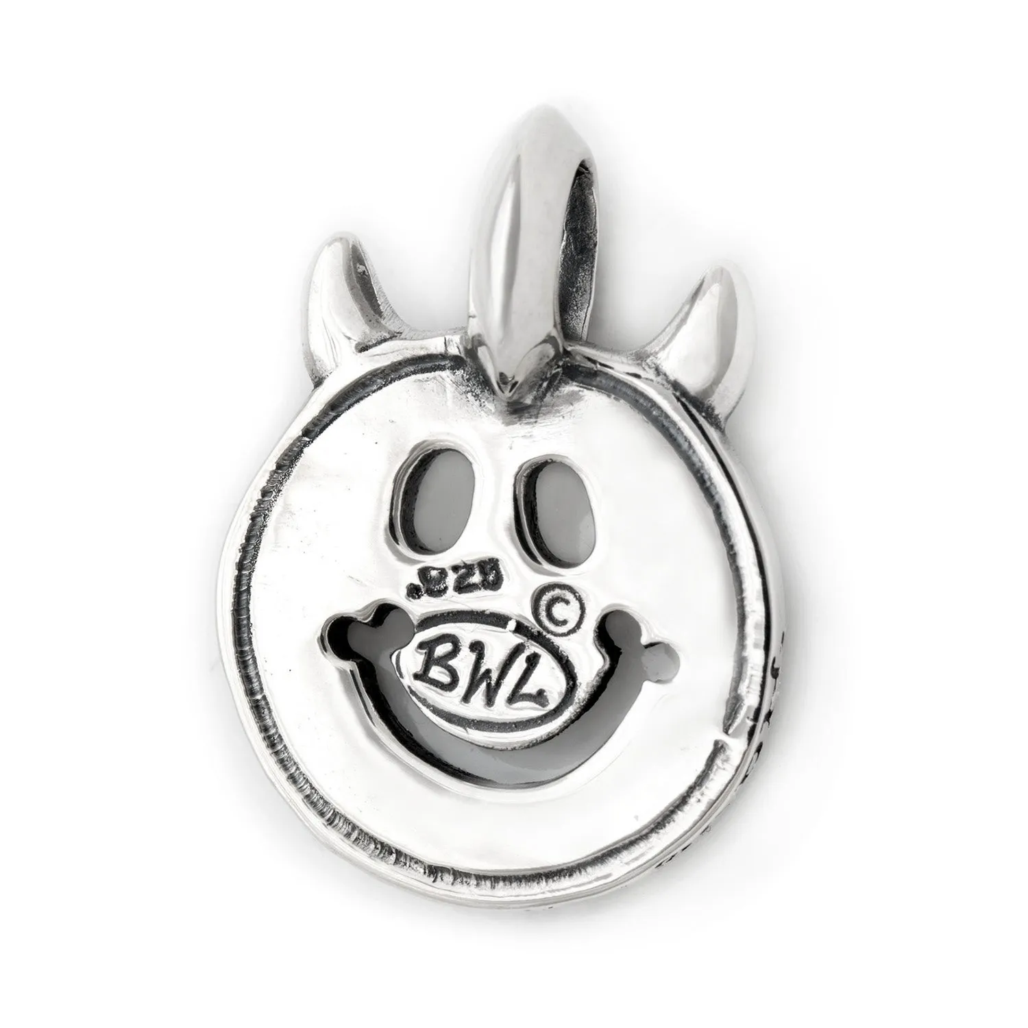 Happy Face Graffiti with Horns Charm