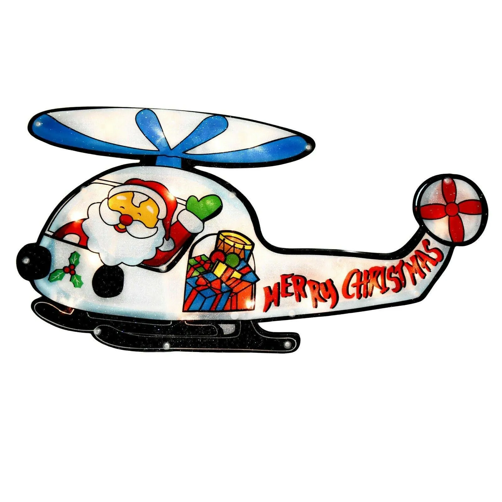 Helicopter Sign Christmas LED Light Silhouette