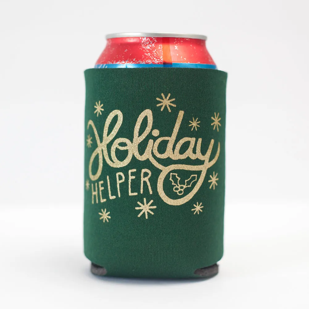 holiday beer can coolie, beer huggie, holiday helper, easy stocking stuffer, holiday party favor