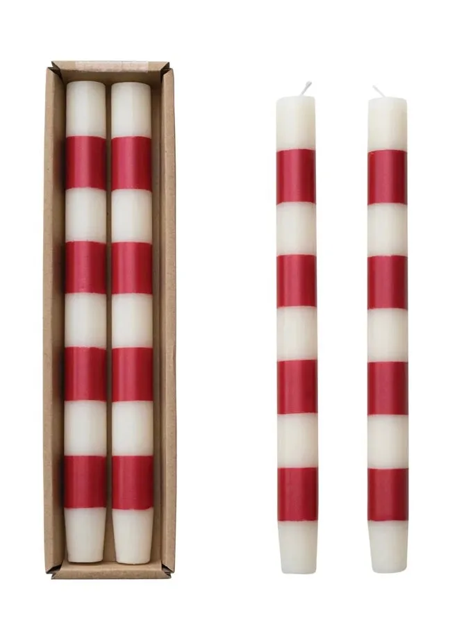 Holiday Stripe Candlesticks