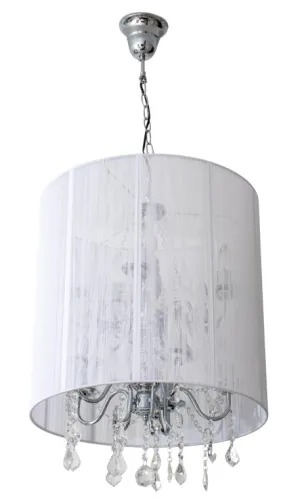 Hollywood Glam 10-Arm Chandelier with String Shade