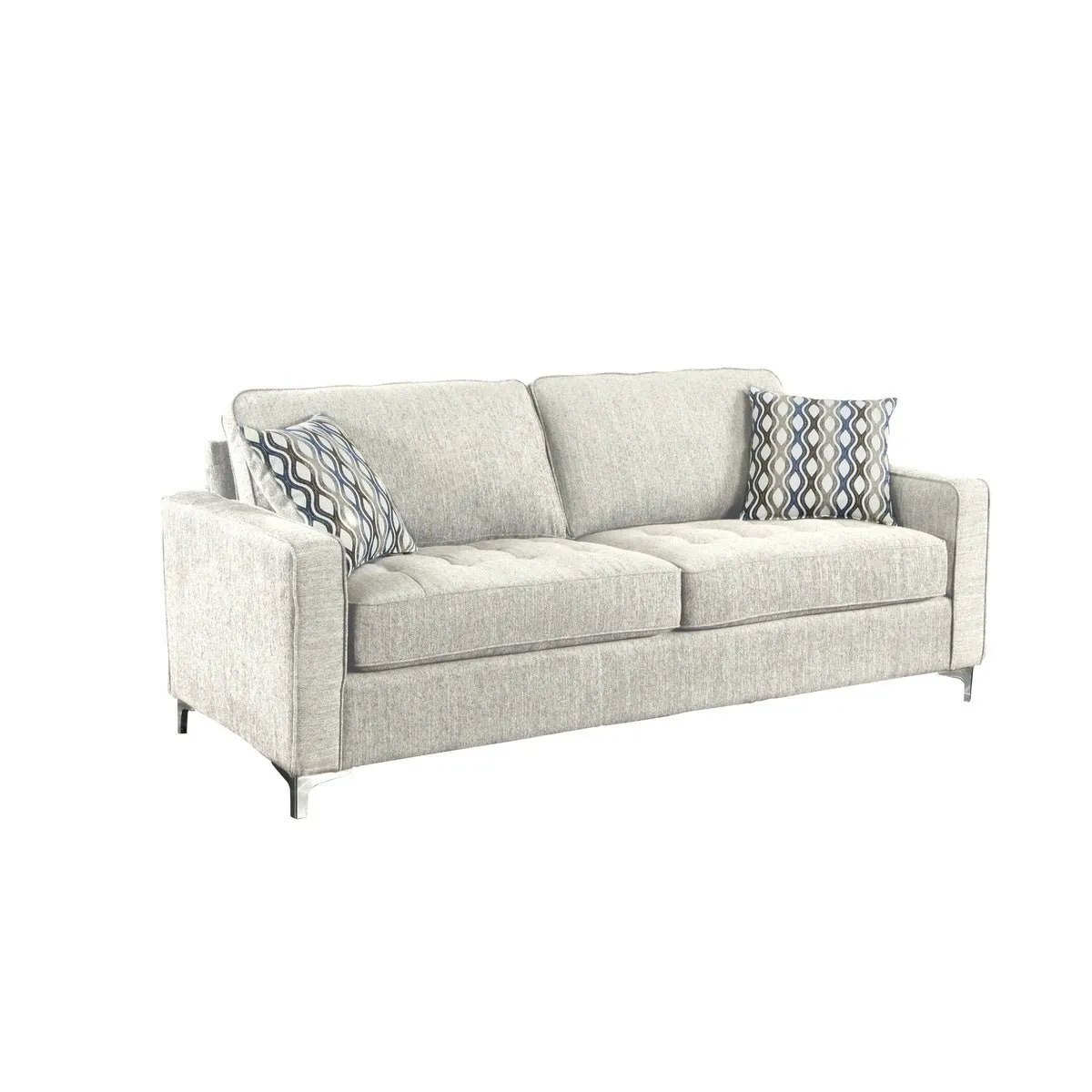 Hudson Platinum Sofa with 2 Pillows