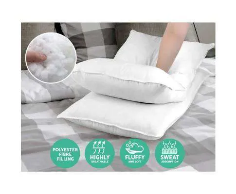 King Size 4 Pack Bed Pillow Medium 2 Firm & 2 Microfibre Fiiling