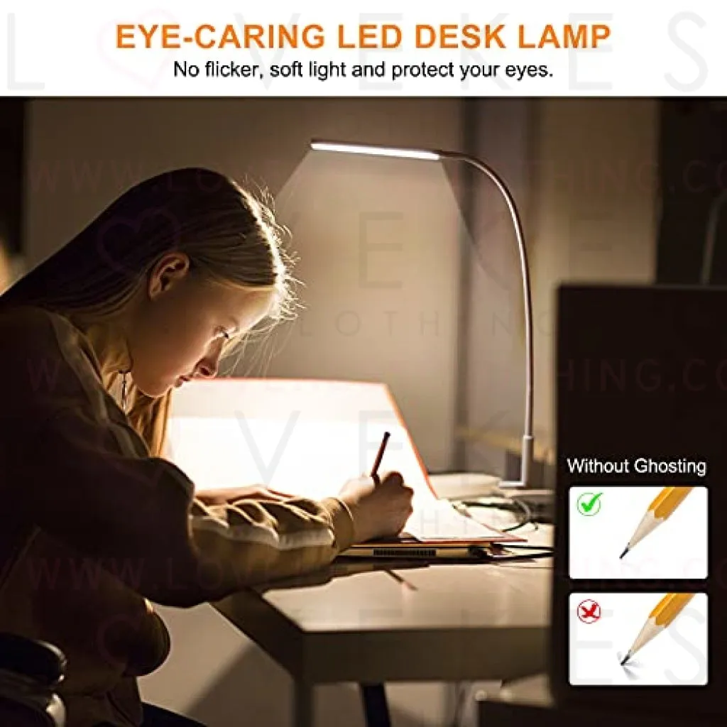 LED Desk Lamp, YOTUTUN Swing Arm Table Lamp with Clamp, Flexible Gooseneck Task Lamp, Eye-Caring Architect Desk Light, 3 Modes 10 Brightness Levels, Memory Function Desk Lamps for Home Office, 12W