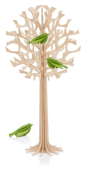 LOVI | Wooden 3D Puzzle | Lovi Tree (34cm with 3 Green Minibirds)