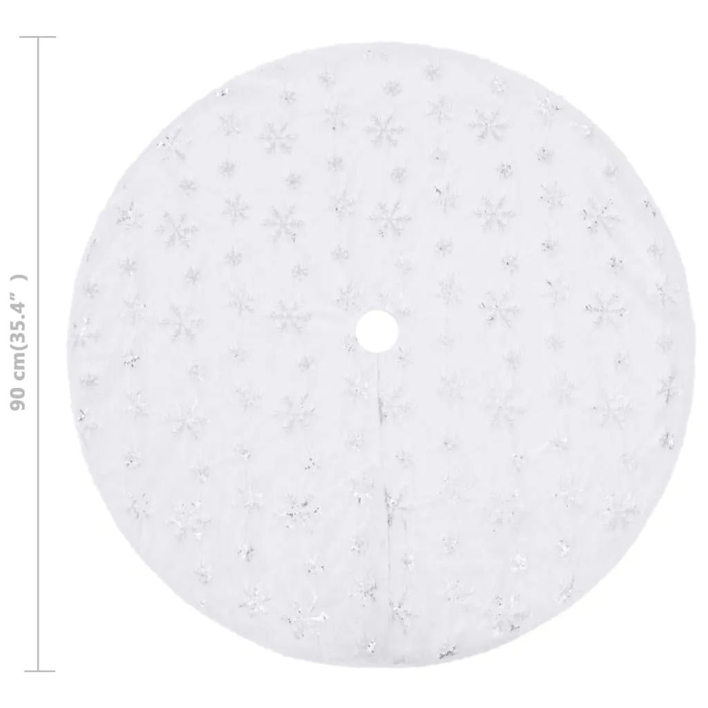 Luxury Christmas Tree Skirt White 90 cm Faux