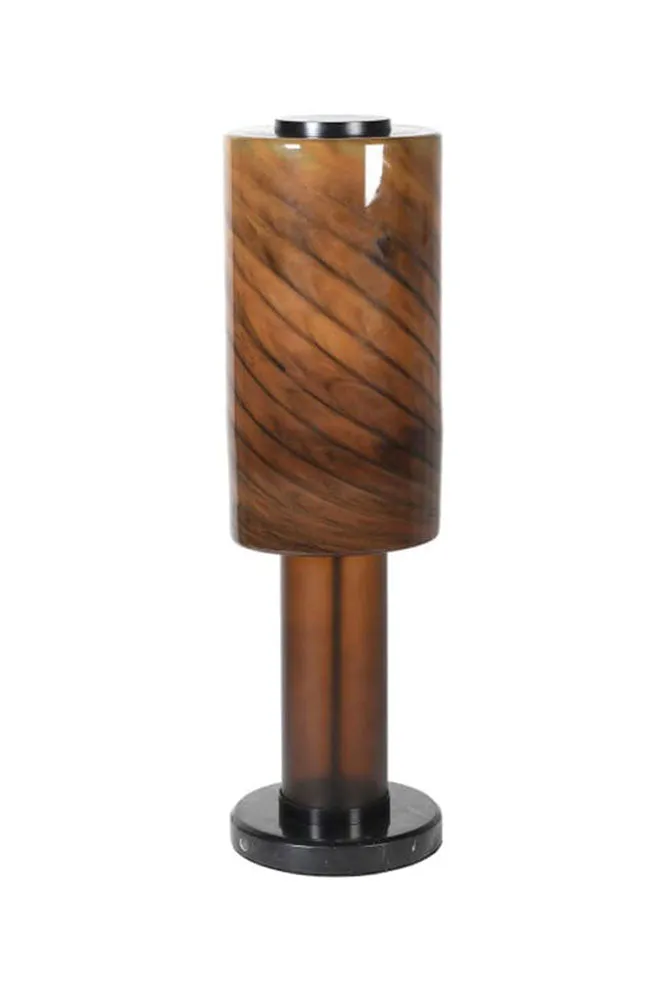 Mahogany Brown Marble Table Lamp