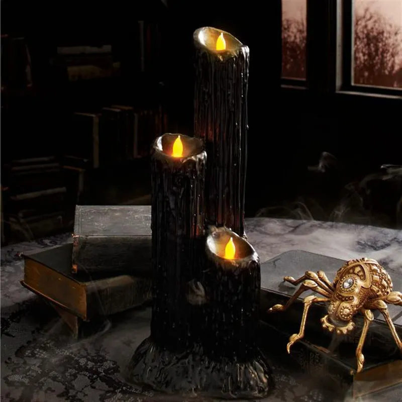 Melting Black Lava Candle Holder with 3 Candle spots