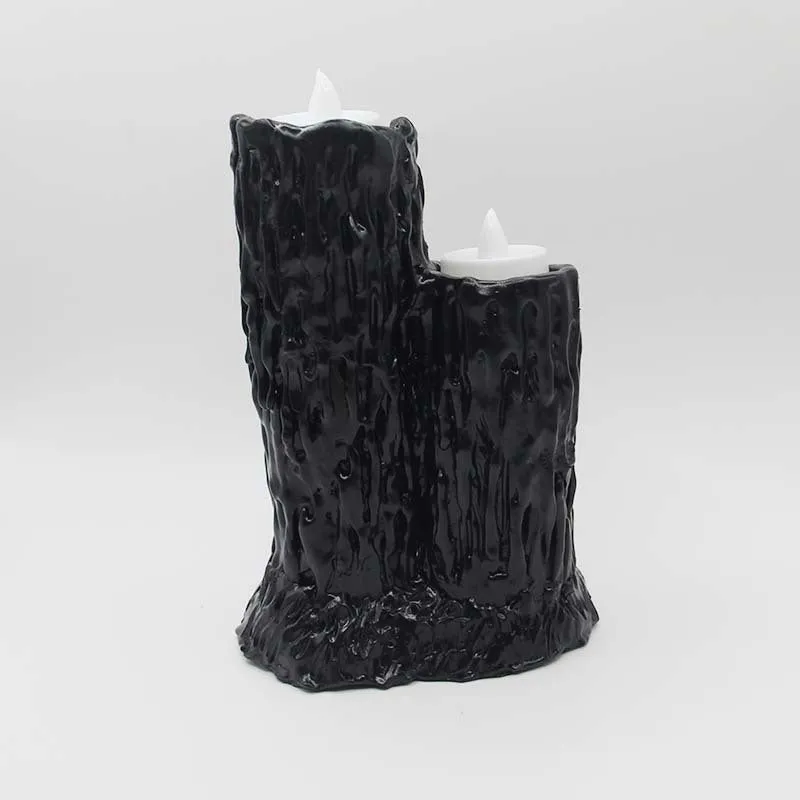 Melting Black Lava Candle Holder with 3 Candle spots