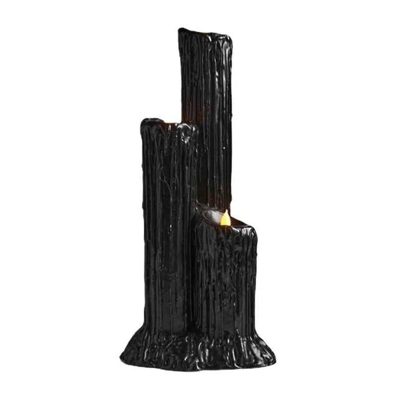 Melting Black Lava Candle Holder with 3 Candle spots