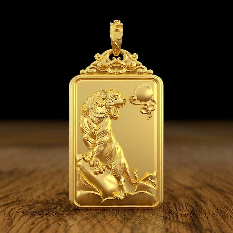 Men's Zodiac Mountain Tiger Pendant