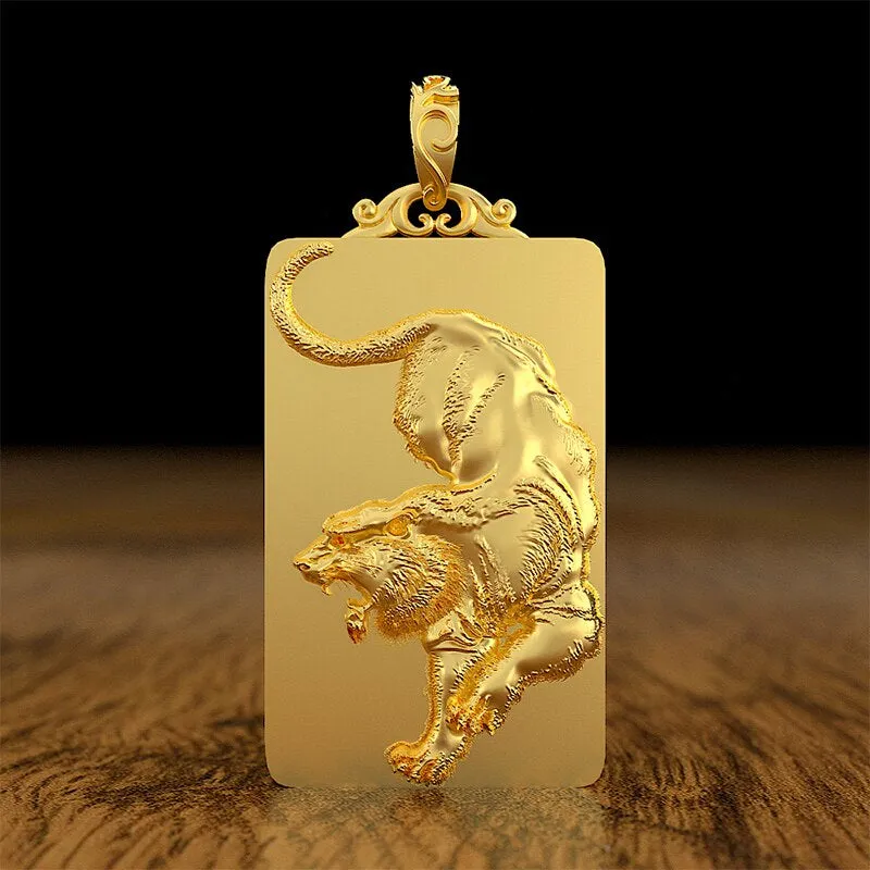 Men's Zodiac Mountain Tiger Pendant