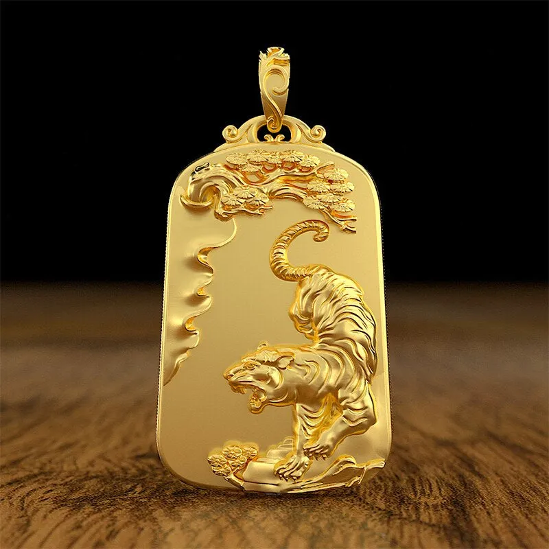 Men's Zodiac Mountain Tiger Pendant