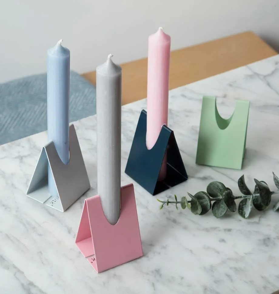 Mint Green Triangle Candle Holder