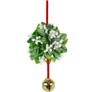 Mistletoe Ball Christmas Ornament - Holiday Mistletoe Bell Hanging Decoration