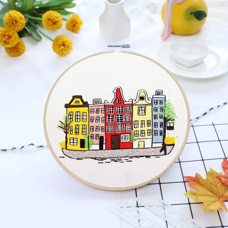 Morden City View Hand Embroidery Kit 20cm