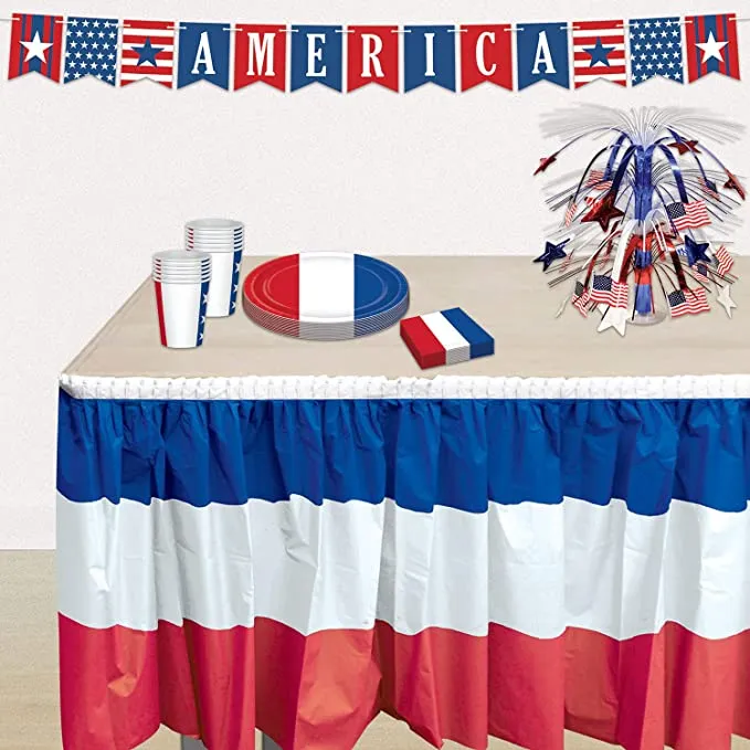 Patriotic Pleated Table Skirting  | 1 ct