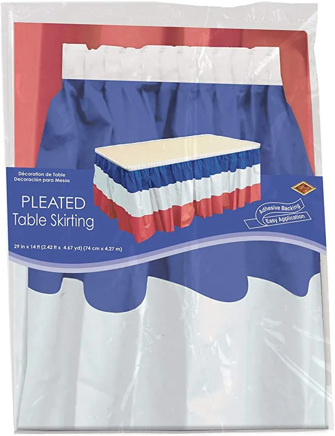 Patriotic Pleated Table Skirting  | 1 ct