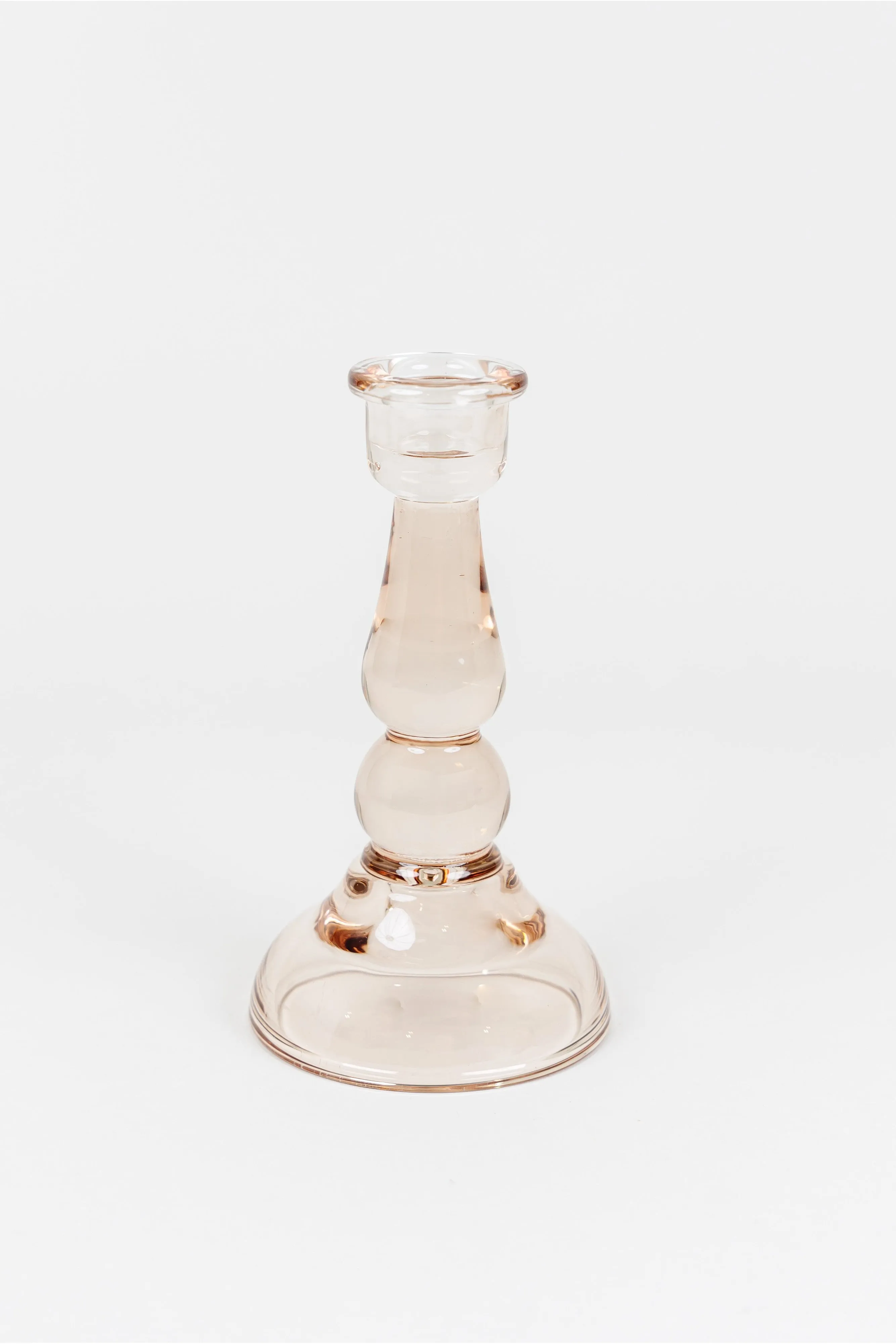 Pink Glass Taper Holder