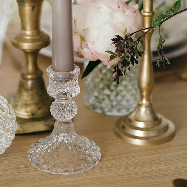 Pressed Glass Candlestick (2 sizes)