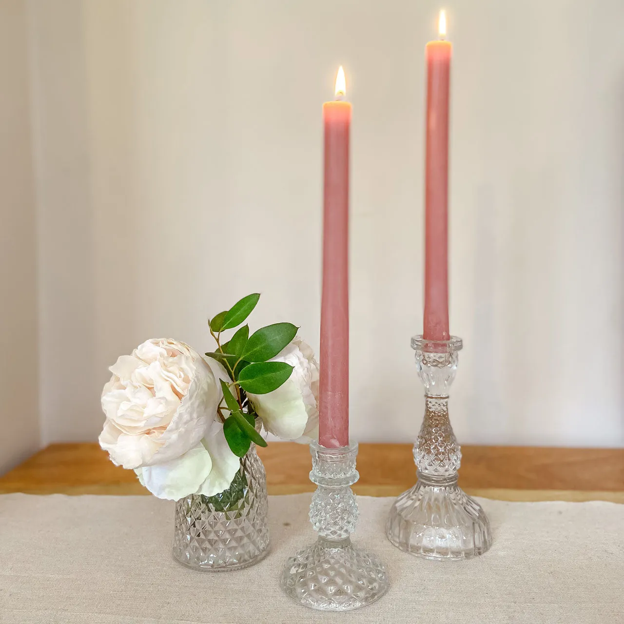 Pressed Glass Candlestick (2 sizes)