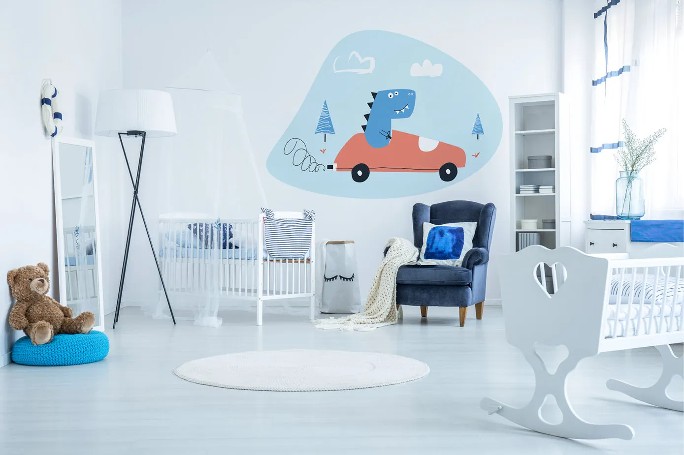 "Riding dino" wall sticker