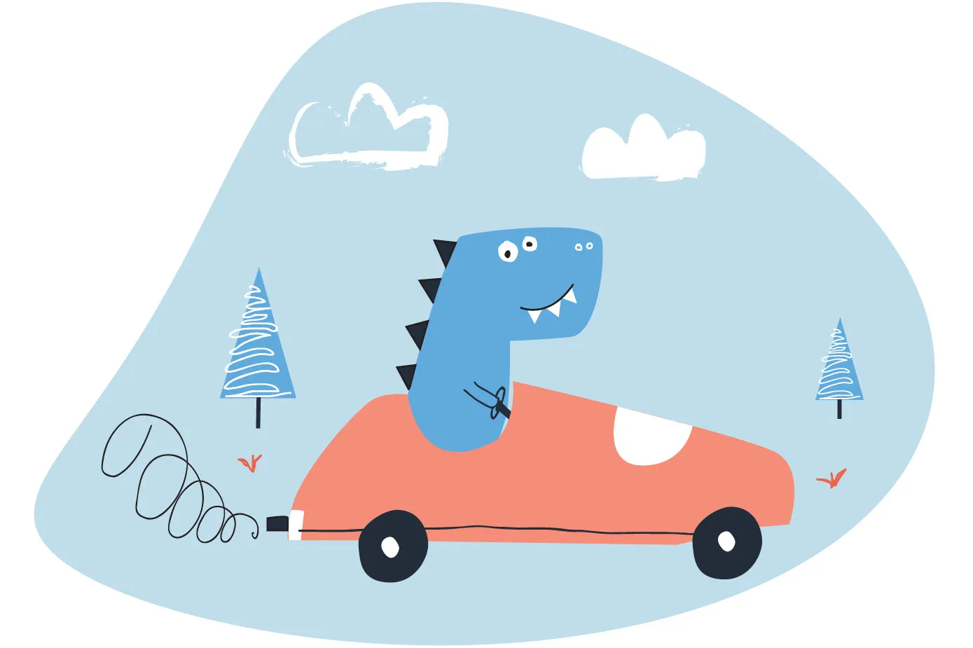 "Riding dino" wall sticker