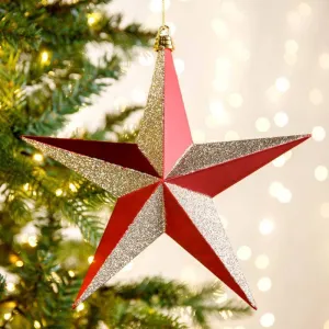 Red & Champagne Star Christmas Decoration - 8"