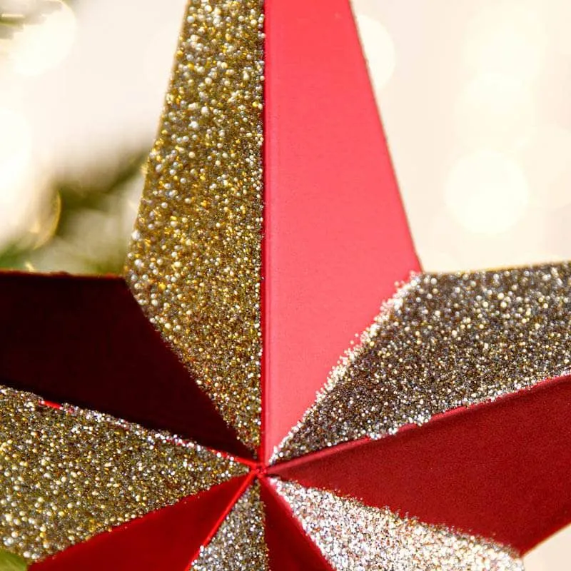 Red & Champagne Star Christmas Decoration - 8"