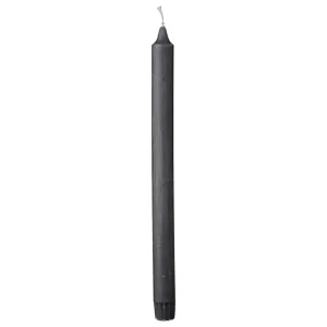 Rustic taper candle dark grey 28 cm.