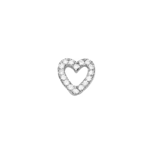 SKINNY SILVER DIAMOND HEART (WHITE)