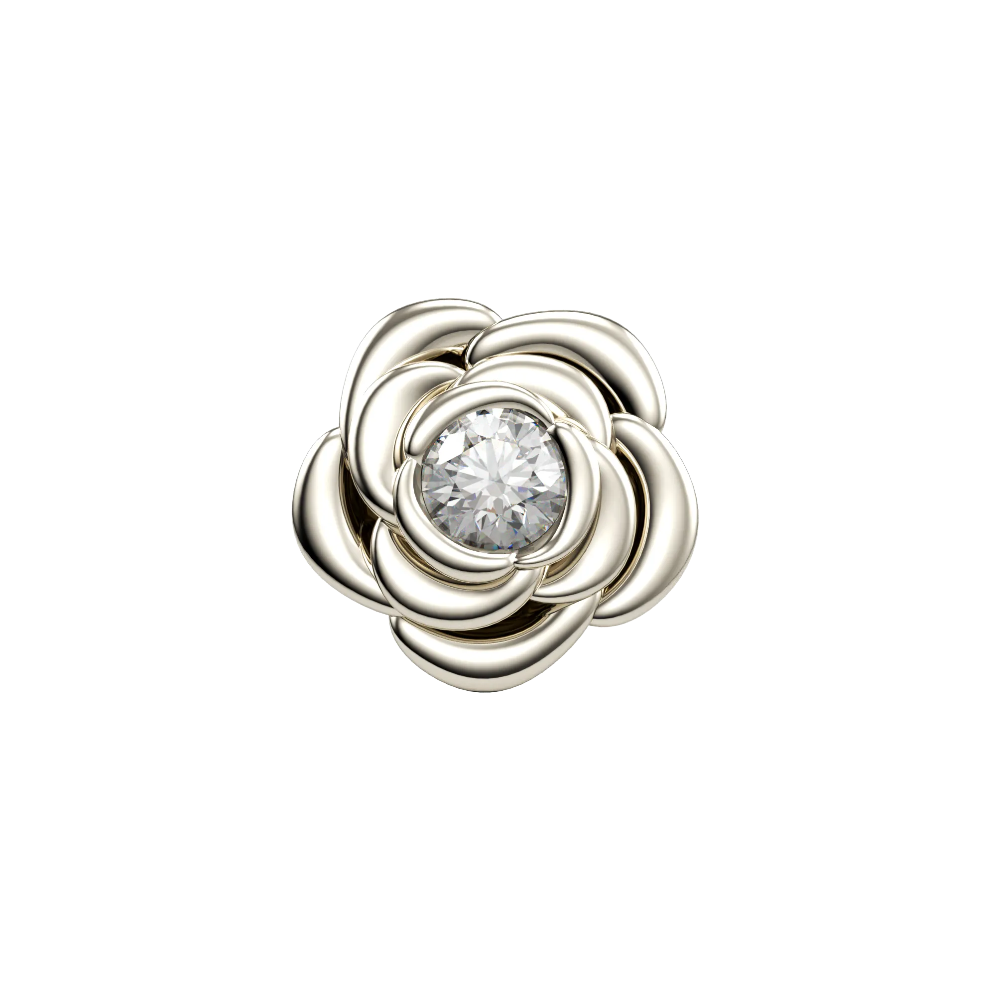 SKINNY SILVER ROSE  CHARM (WHITE)