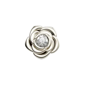 SKINNY SILVER ROSE  CHARM (WHITE)