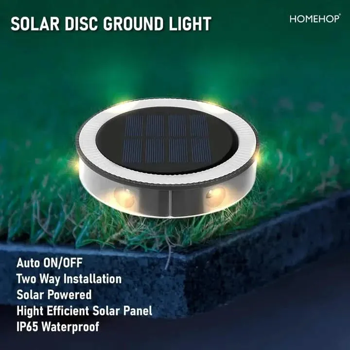 Solar Outdoor Decorative Garden LED Disc Shaped Ground Lights For Home, Backyard, Patio