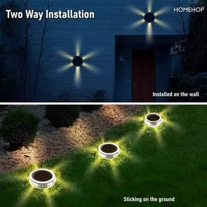 Solar Outdoor Decorative Garden LED Disc Shaped Ground Lights For Home, Backyard, Patio