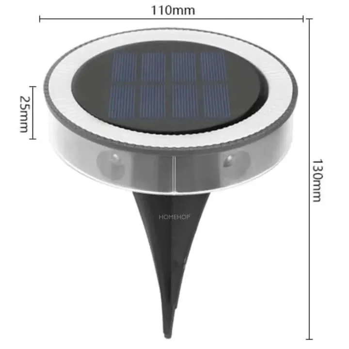 Solar Outdoor Decorative Garden LED Disc Shaped Ground Lights For Home, Backyard, Patio