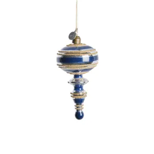 Stribille decoration dark blue glass H13.7 cm