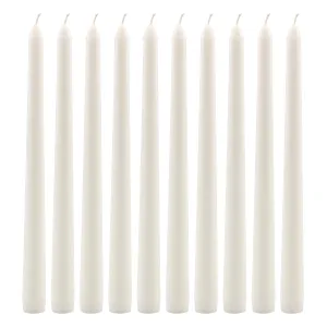 Tall 10" Unscented Dripless 10 Pack Taper Candles (WS)