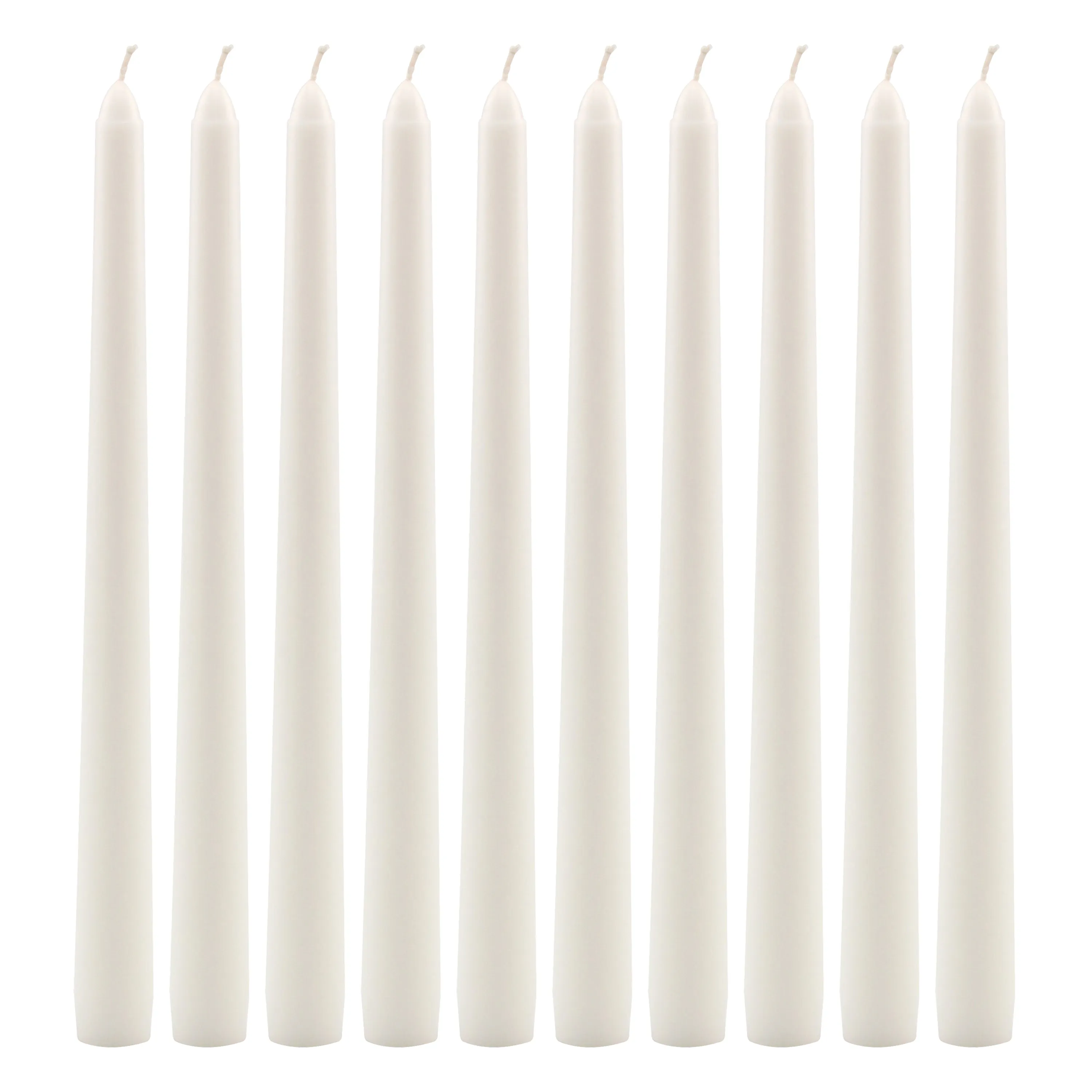 Tall 10" Unscented Dripless 10 Pack Taper Candles (WS)