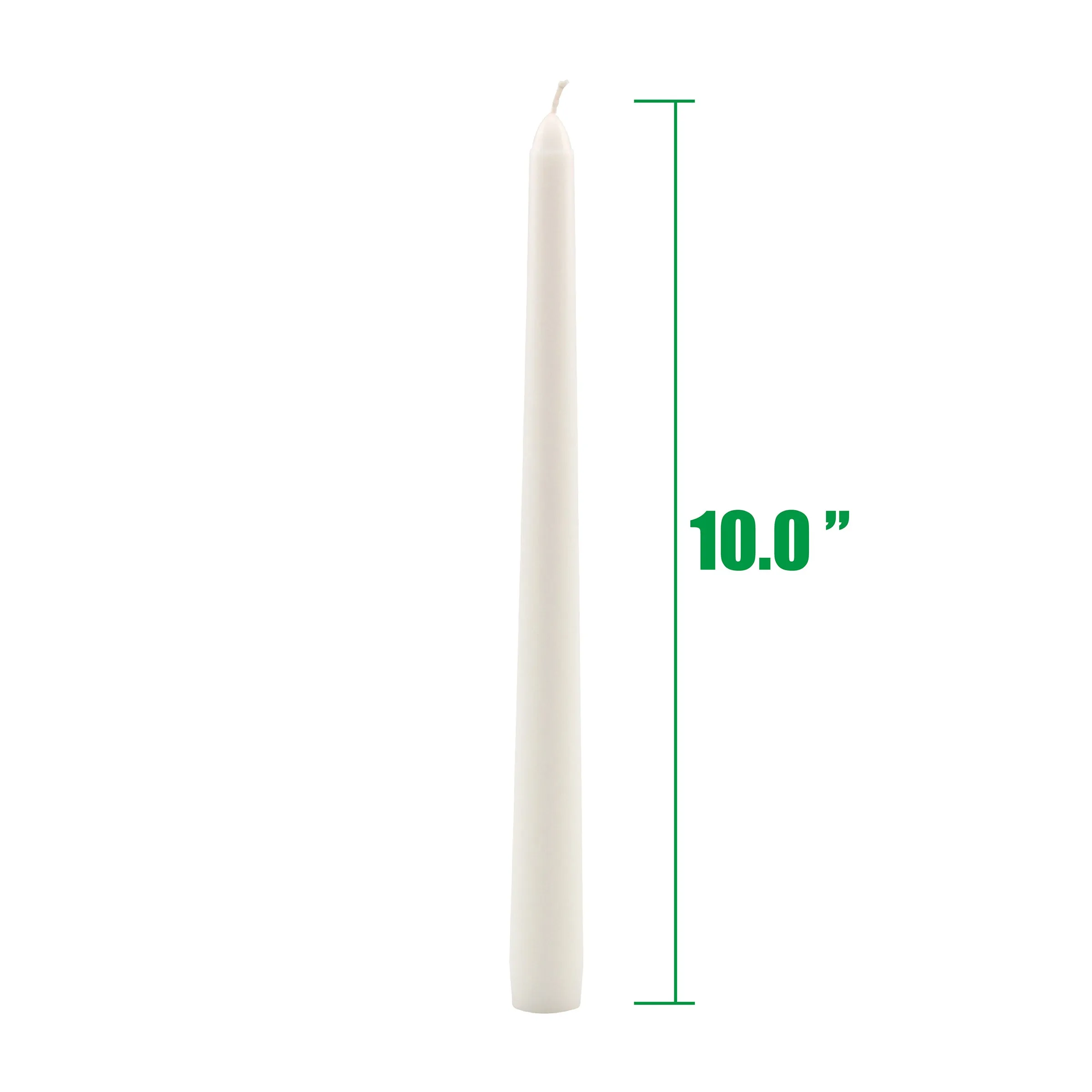 Tall 10" Unscented Dripless 10 Pack Taper Candles (WS)