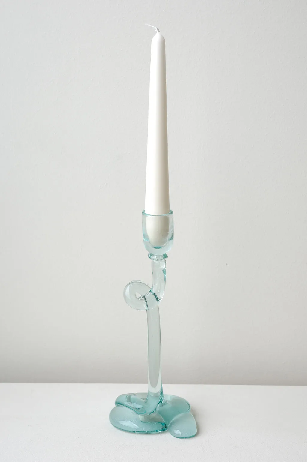 Thaw - Recycled Glass Candlestick in Magenta