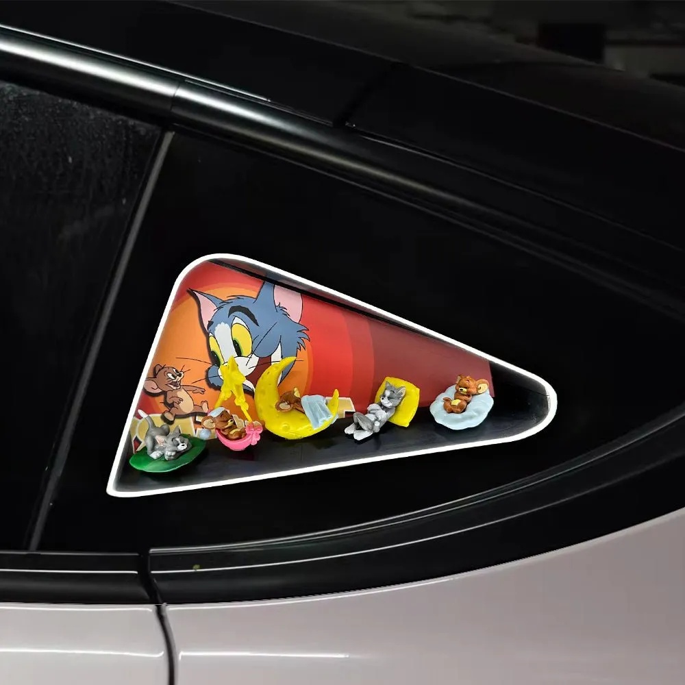 Triangle Window Ambient Light For Tesla Model 3/Y【Tom and Jerry】