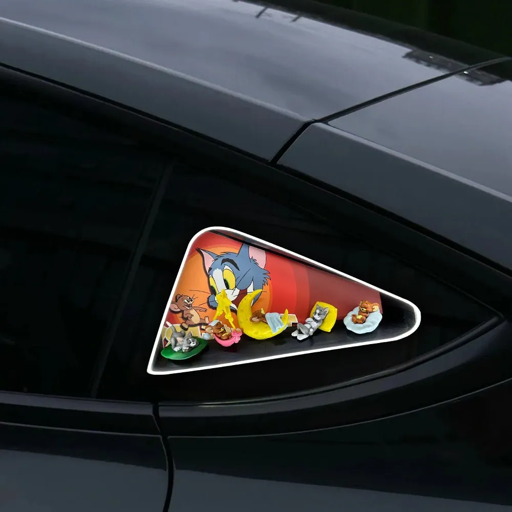 Triangle Window Ambient Light For Tesla Model 3/Y【Tom and Jerry】