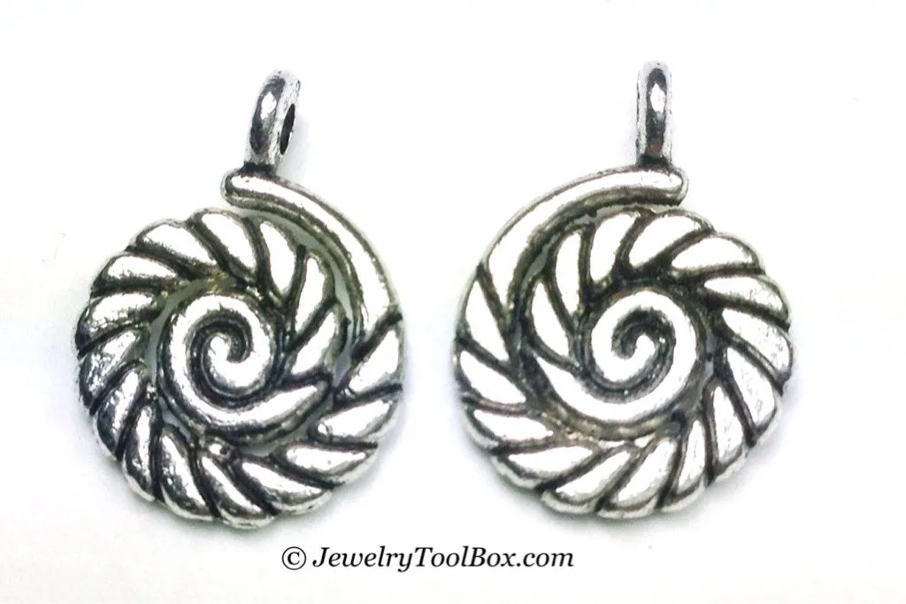 Twisted Rope Charms, Boat Line Pendants, Antique Silver, Double Sided, 12x16mm,  Lot Size 30, #1012